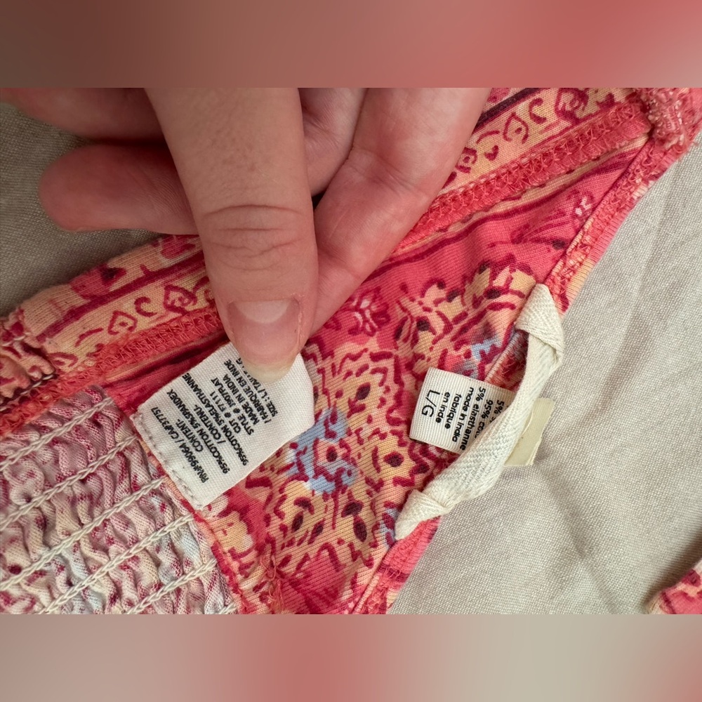Billabong Pink Patterned Crop Top Open Back - Picture 5 of 5